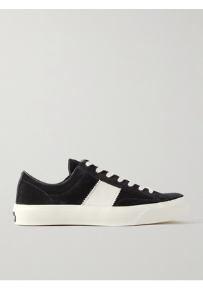 TOM FORD - Cambridge Leather-Trimmed Suede Sneakers - Men - Black - UK 6