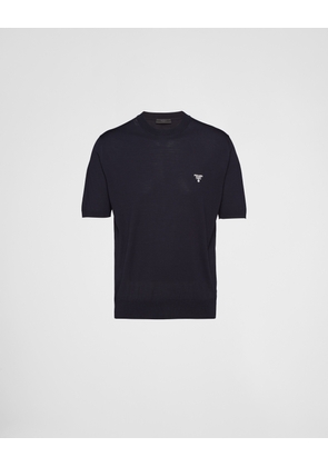 Superfine wool crew-neck sweater