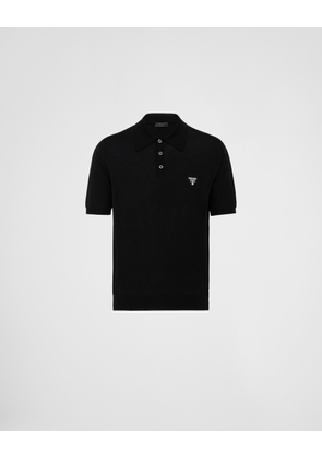 Superfine wool polo shirt