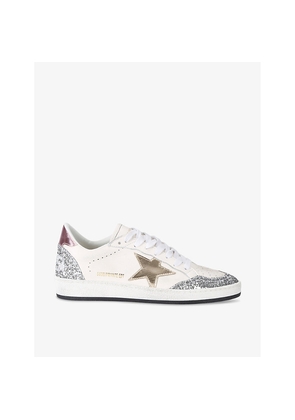 Womens Golden Goose Ballstar Exclusive Sequin-Embellished Leather Low-Top Trainers
