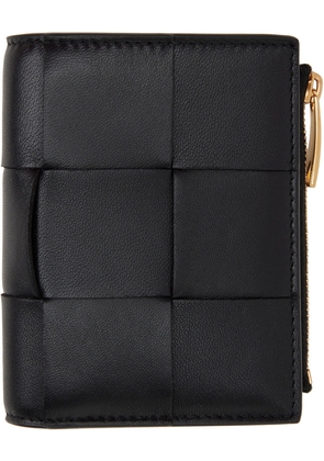Bottega Veneta Black Bifold Zip Wallet