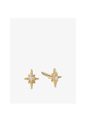 Womens Astley Clarke North Star 14ct Yellow-Gold and 0.016ct Lab-Grown Diamond Stud Earrings