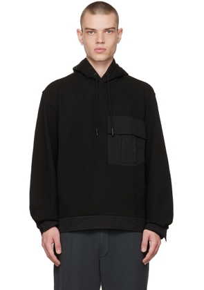 Solid Homme Black Paneled Hoodie