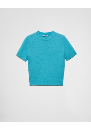 Short-sleeved cashmere sweater