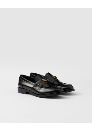 Brushed leather loafers