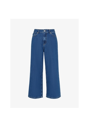 Womens Whistles Wide-Leg Mid-Rise Cropped Denim Jeans
