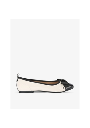 Womens KG Kurt Geiger Megan Bow-Embellished Faux-Leather Flat Courts