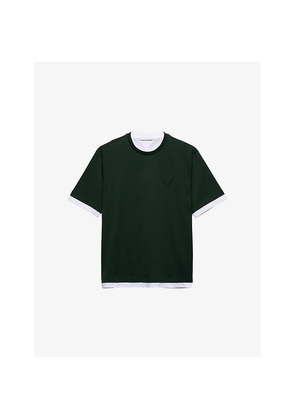 Mens Prada Boxy-Fit Layered Cotton T-Shirt