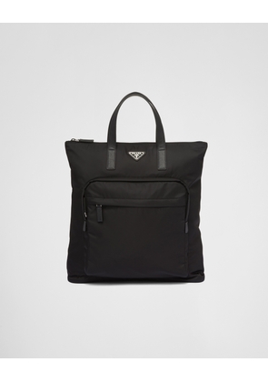 Re-Nylon and Saffiano leather tote bag