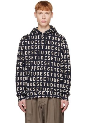 Études Navy Klein Stencil Allover Hoodie