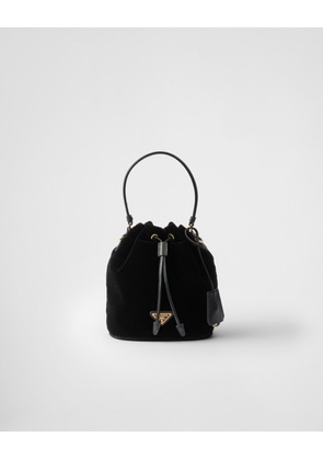 Mini velvet bag with nappa leather details