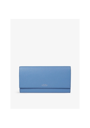 Womens Smythson Panama Marshall Logo-Embossed Leather Travel Wallet