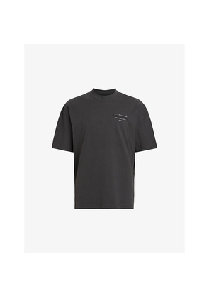 Mens Allsaints Redact Embroidered-Box Cotton T-Shirt
