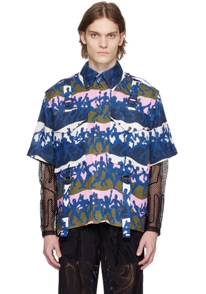 Charles Jeffrey LOVERBOY Blue Cargo Shirt
