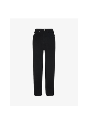 Womens Whistles Corduroy-Textured Barrel-Leg High-Rise Jeans