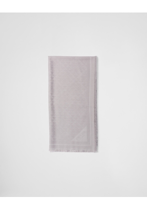 Symbole silk and wool jacquard shawl