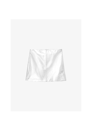 Womens Allsaints Renai Slim-Fit Mid-Rise Leather Mini Skirt