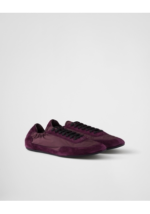 Collapse Re-Nylon and suede elasticized sneakers