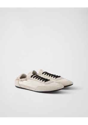 Collapse Re-Nylon and suede elasticized sneakers