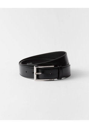 Brushed leather belt
