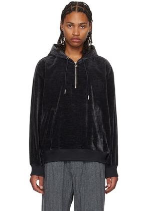 Solid Homme Gray Half-Zip Hoodie