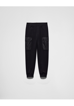 Cotton fleece joggers with Re-Nylon details