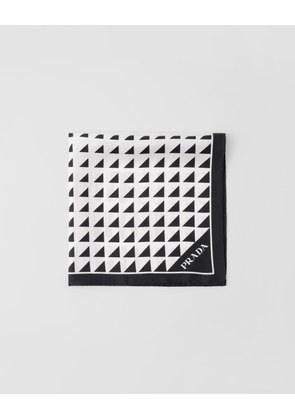 Printed silk twill scarf 55x55