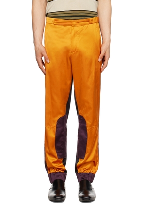 Dries Van Noten Orange Paneled Trousers