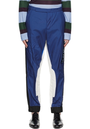 Dries Van Noten Blue & White Racing Trousers