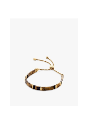 Womens Monica Vinader Delphi 18ct Yellow Gold-Plated Vermeil Sterling-Silver and Tiger's Eye Friendship Bracelet