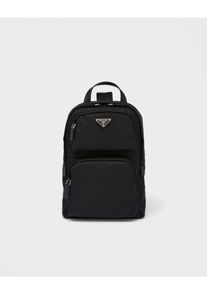 Re-Nylon and Saffiano leather backpack