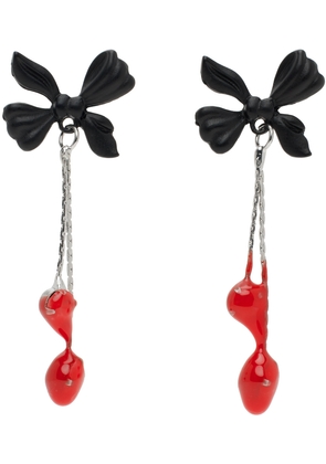 Ottolinger Silver & Black Dipped Ribbon Earrings