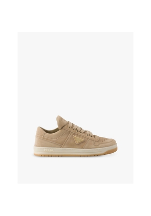 Womens Prada Downtown Brand-Plaque Suede Low-Top Trainers