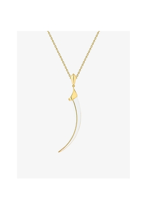 Womens Shaun Leane Sabre Solis 18ct Yellow Gold-Plated Vermeil Sterling-Silver and Enamel Pendant Necklace