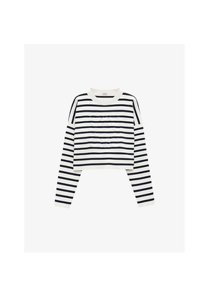 Womens Loewe Anagram Striped Stretch-Knitted Jumper