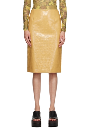 Dries Van Noten Yellow Vented Midiskirt