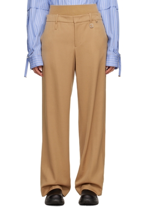WOOYOUNGMI Beige Paneled Trousers