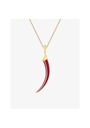 Womens Shaun Leane Sabre Solis 18ct Yellow Gold-Plated Vermeil Sterling-Silver and Enamel Pendant Necklace