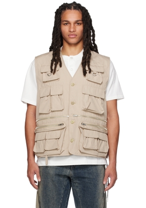 MASTERMIND WORLD Beige Multi-Pocket Vest