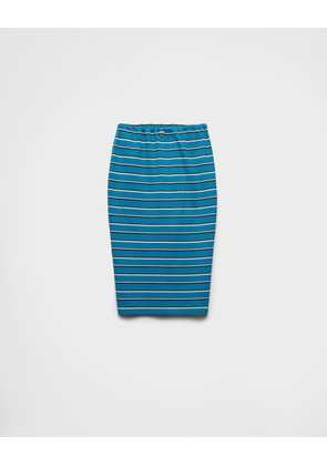 Striped piqué skirt