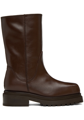 Eckhaus Latta Brown Stacked Boots