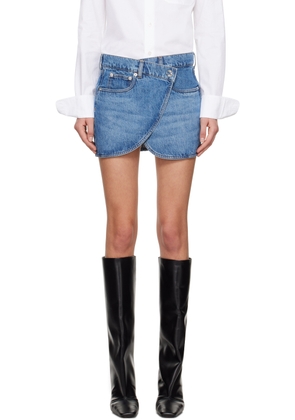 Coperni Blue Asymmetric Denim Miniskirt