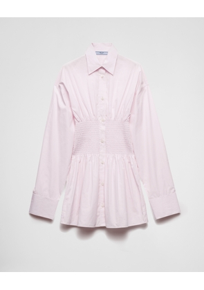Poplin shirt with smocking