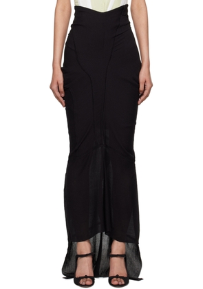 Talia Byre Black Draped Maxi Skirt