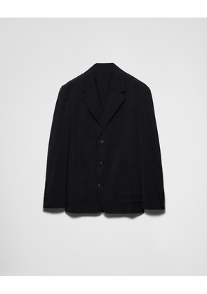 Single-breasted wool blend jacket