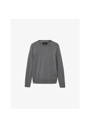 Mens Allsaints Mode Merino Marl-Pattern Wool Crew Jumper