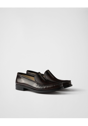 Brushed leather loafers