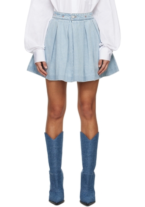 VETEMENTS Blue Pleated Denim Miniskirt