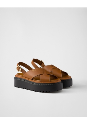 Leather crisscross sandals