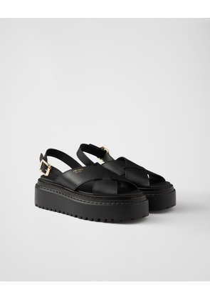Leather crisscross sandals